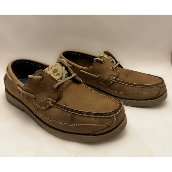 Timberland Boat Shoes Mens Size 8 Earthkeepers 5229R Leather Brown - Picture 3 of 10